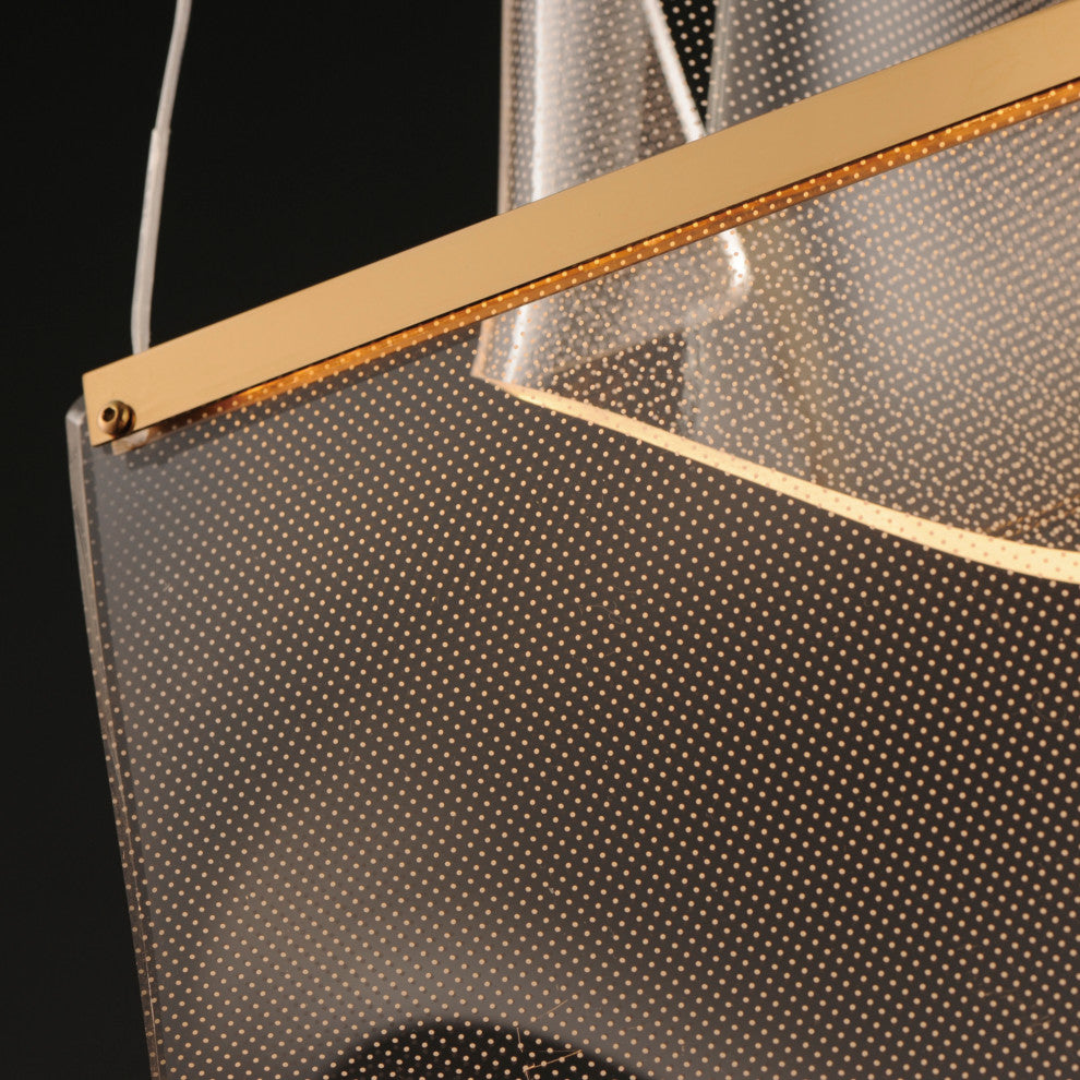 ET2 E24874-133 Rinkle 16"W LED Multi Light Abstract Pendant - French Gold