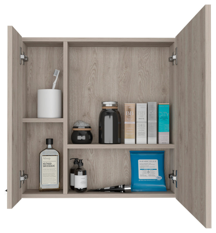 DEPOT E-SHOP Harbor Medicine Cabinet, Light Gray