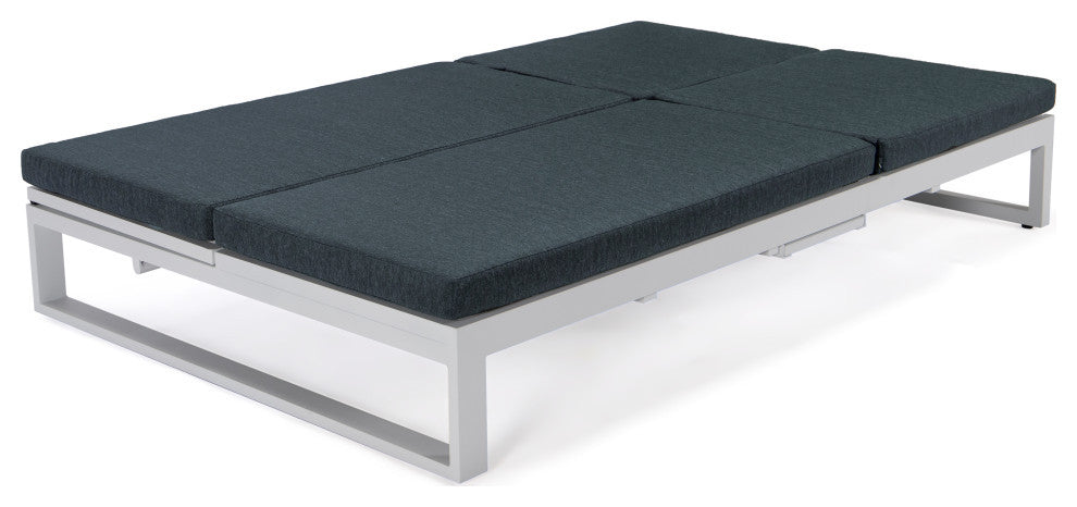 LeisureMod CLW-82BL Chelsea Convertible Lounge Reclining Double Chaise Cushions