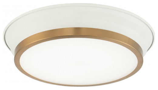 Matteo Lighting M11201WHAG Ceiling Mount, White / Aged Gold Brass Finish