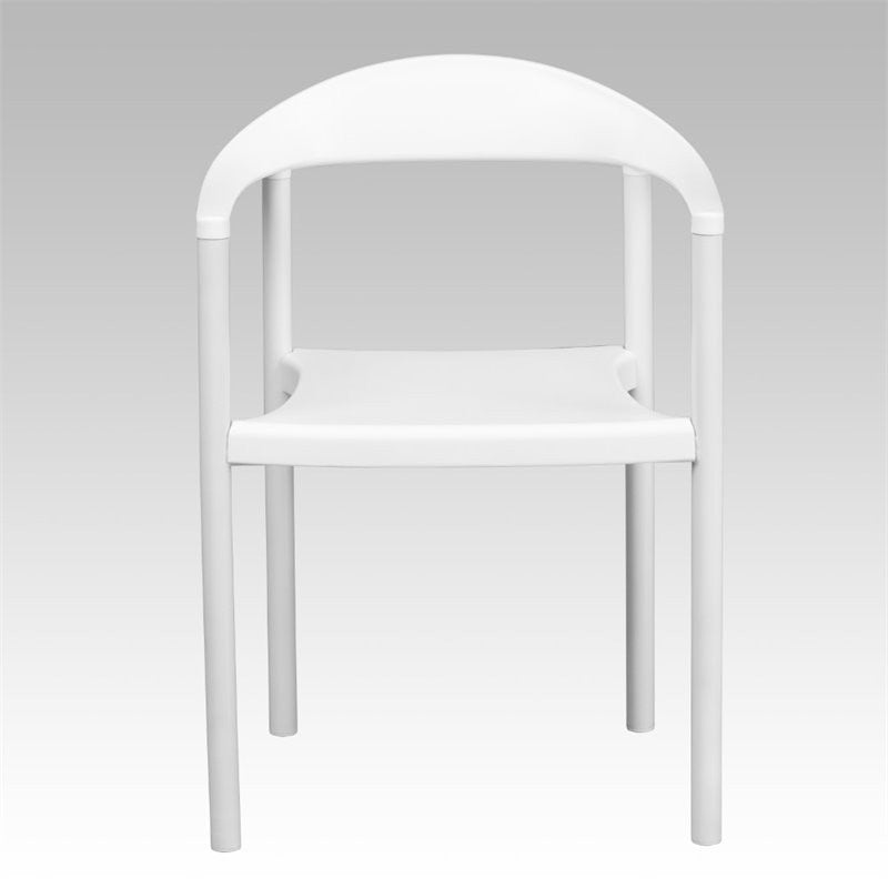 Flash Furniture Hercules Plastic Cafe Stacking Chair in White