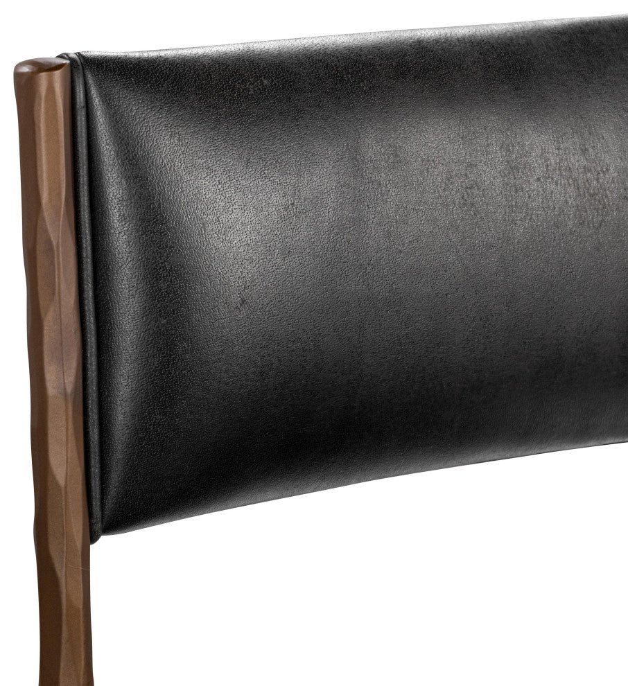 Kayne Leather Counter Stool by Kosas Home , Black