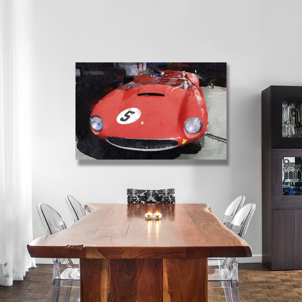 "1962 Ferrari in the Pits Watercolor" Fine Art Print