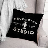 Black Recording Studio 18x18 Indoor/Outdoor Pillow