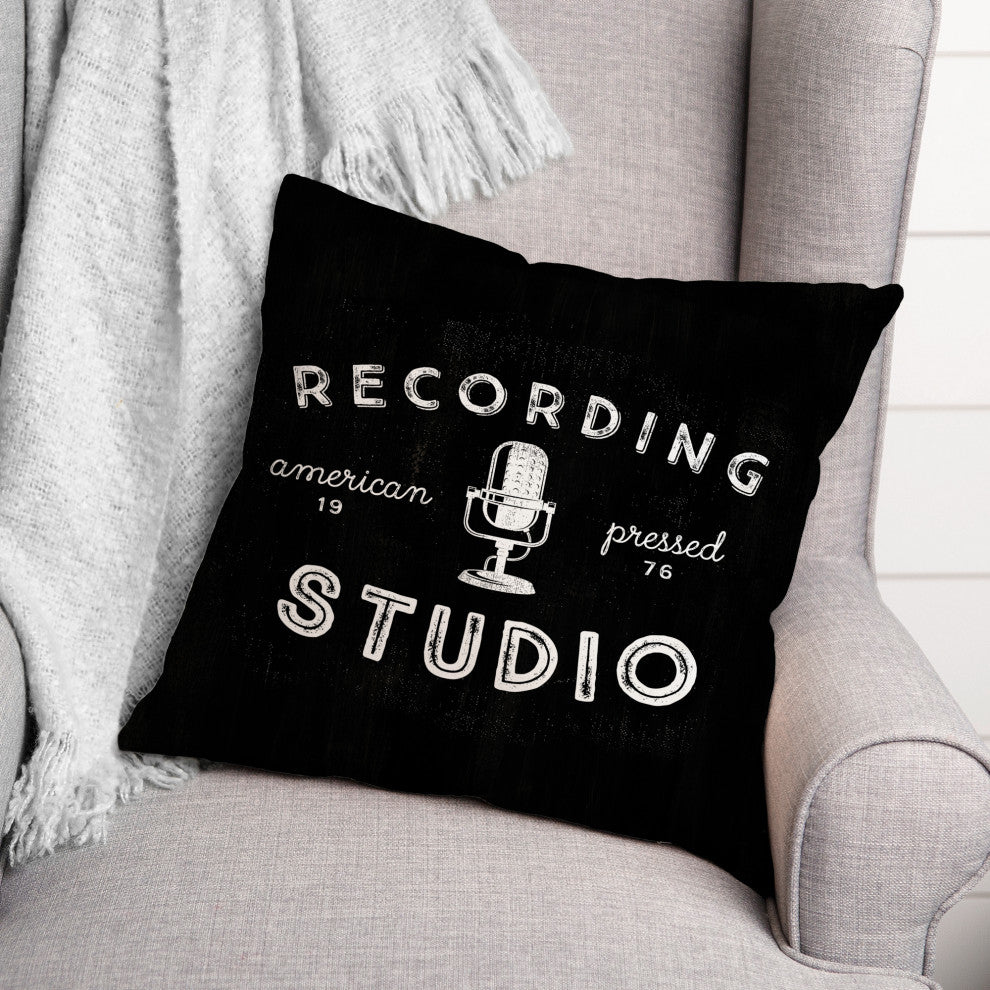 Black Recording Studio 18x18 Indoor/Outdoor Pillow