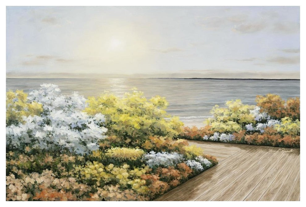 "Deck and Flowers" Digital Paper Print by Diane Romanello, 50"x34"