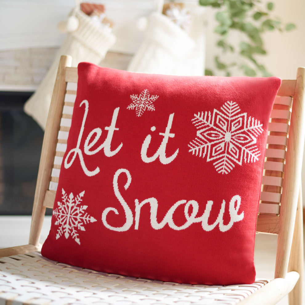 Safavieh Snowfall Pillow, Red, 20"x20"