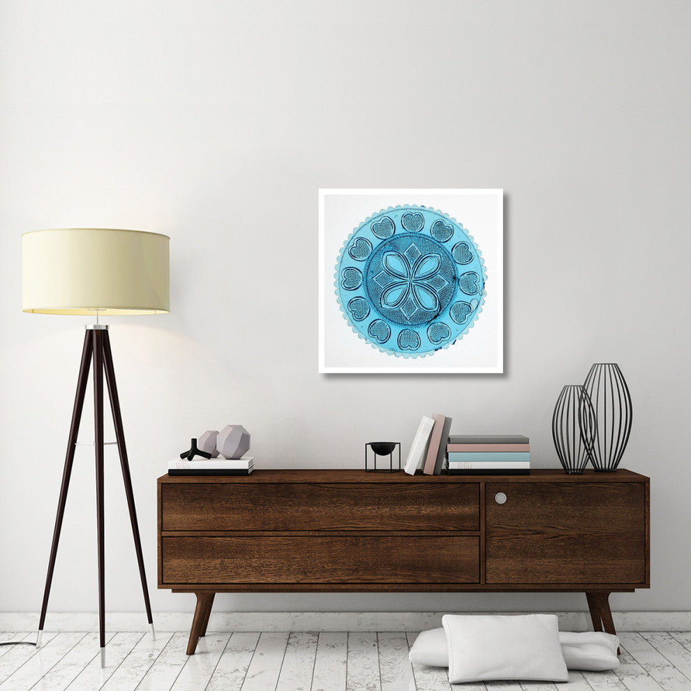 "Blue Pressed Glass Plate" Print 19th Century American Glassmaker, 32"x32"