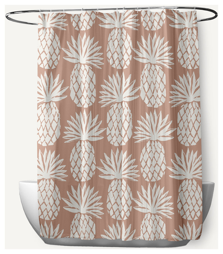 Pineapple Pattern Mauve 70" w x 73" h Shower Curtain