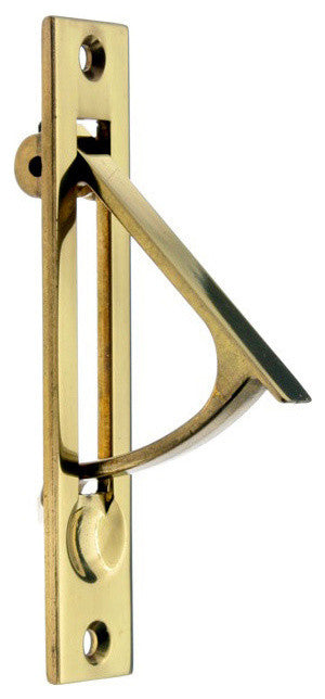 Genuine Solid Brass 4" Edge Pull, Polished Brass, No Lacquer