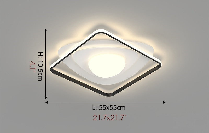 Rochefort | Square Creative Acrylic LED Ceiling Light, Black