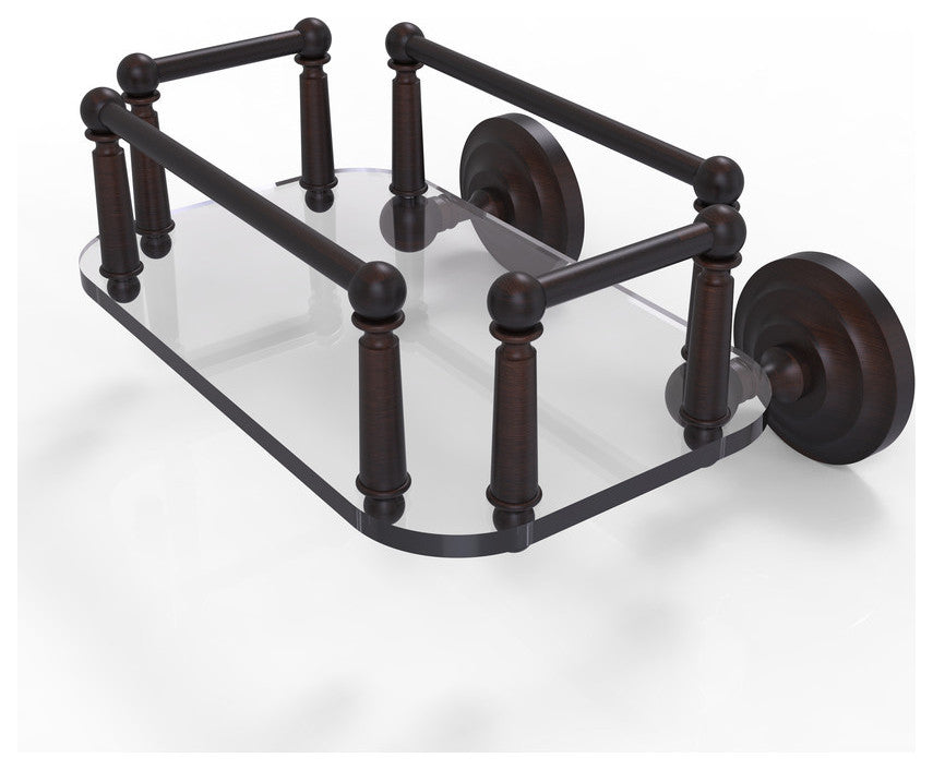 Que New Wall Mounted Glass Guest Towel Tray, Venetian Bronze