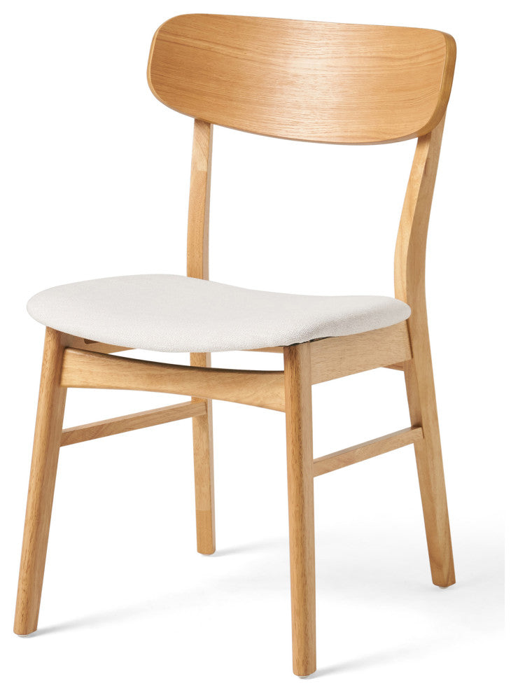 GDF Studio Leona Mid-Century Modern 5 Piece Dining Set, Light Beige