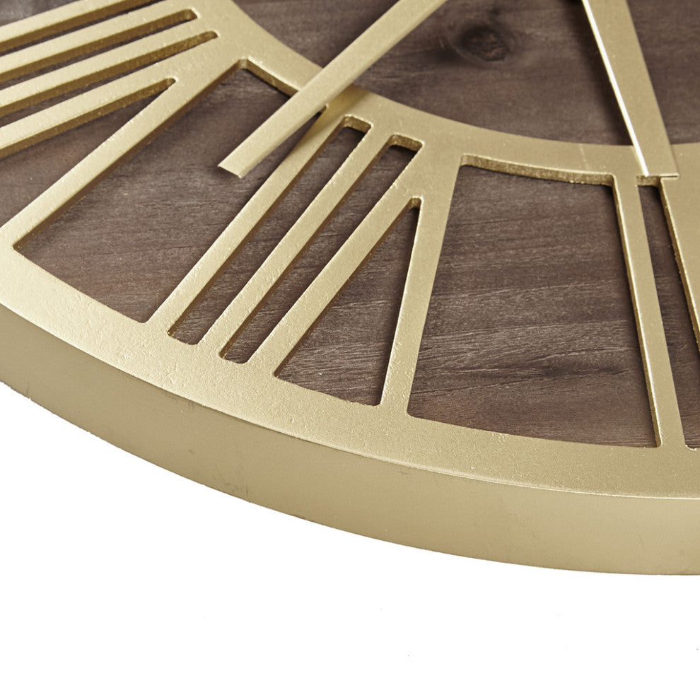 Madison Park Mason Rustic Roman Wall Decor Clock, Gold