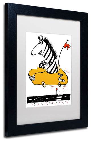 'Zippy Zebra' Matted Framed Canvas Art by Carla Martell