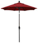 7.5' Bronze Collar Tilt Lift Fiberglass Rib Aluminum Umbrella, Pacifica, Red