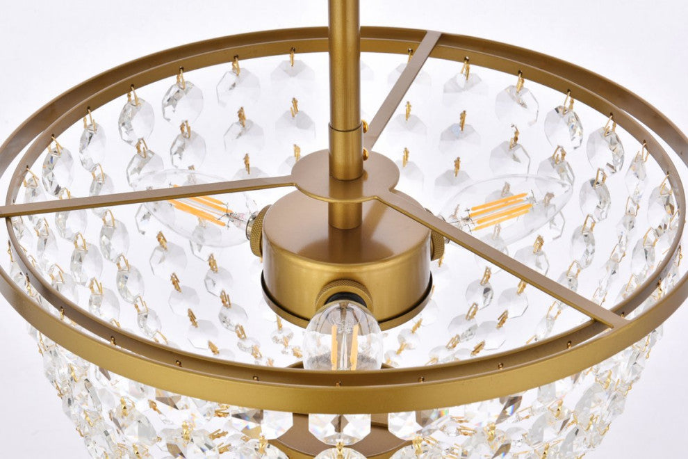 Elegant Lighting Gianna 3-Light Pendant Brass