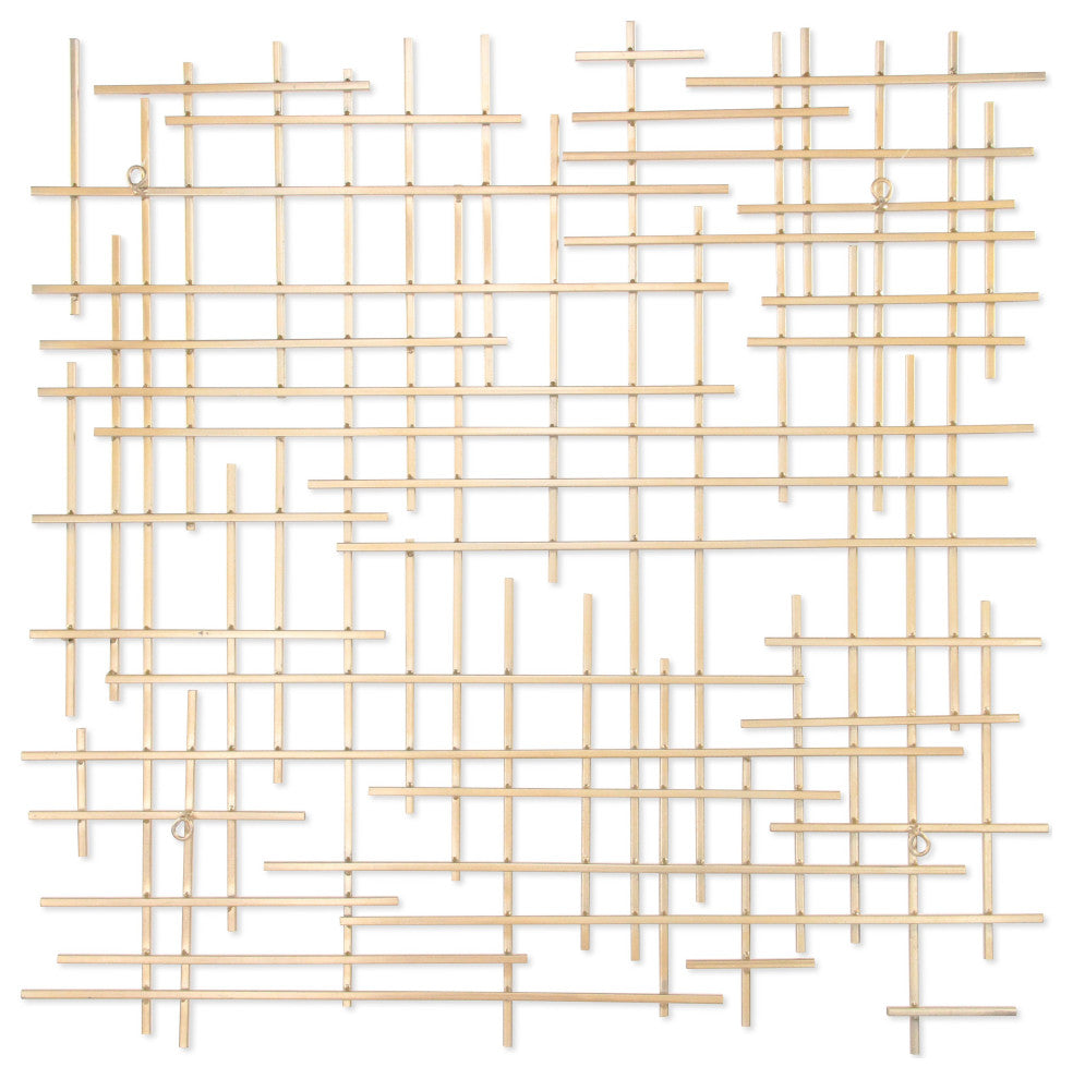 Iquara Small Gold Square Metal Wall Art