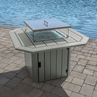 Oasis 40" Fire Pit Table, Coastal Teak