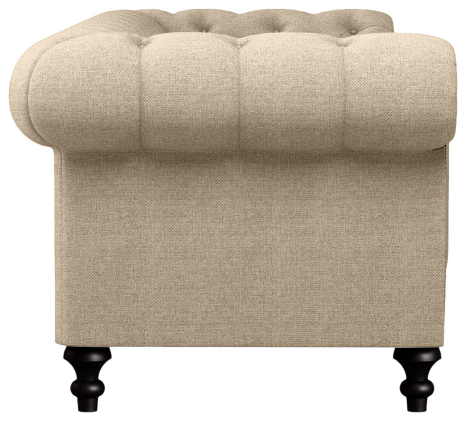 Nativa Interiors London 72" Sofa, Flax, Classic Depth