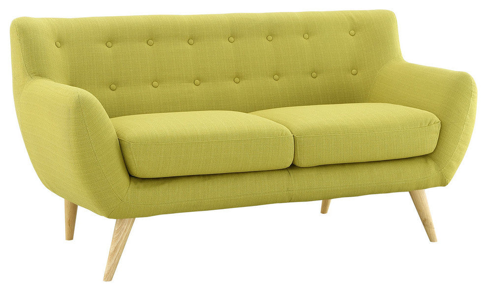 Modern Contemporary Loveseat, Wheatgrass Fabric