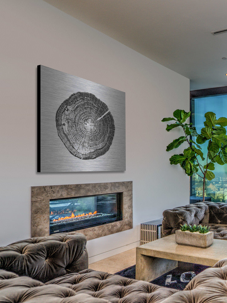 "Log Cutout Black" Painting Print on Brushed Aluminum
