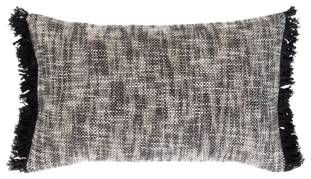 Surya Suri USR-002 12"x20" Pillow Cover, Black/Khaki/Ivory