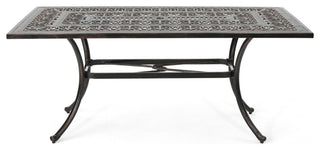 Joyce Outdoor Rectangular Cast Aluminum Dining Table