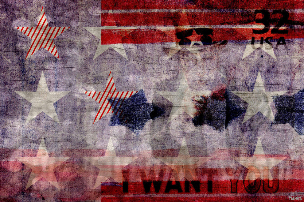 "Uncle Sam" Print on Canvas, 24"x16"