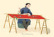 Woman Embroidering- Gallery Wrapped Canvas Art 28" x 42"