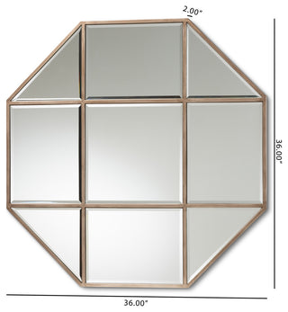 Enora Modern Antique Bronze Finished Metal Geometric Accent Wall Mirror