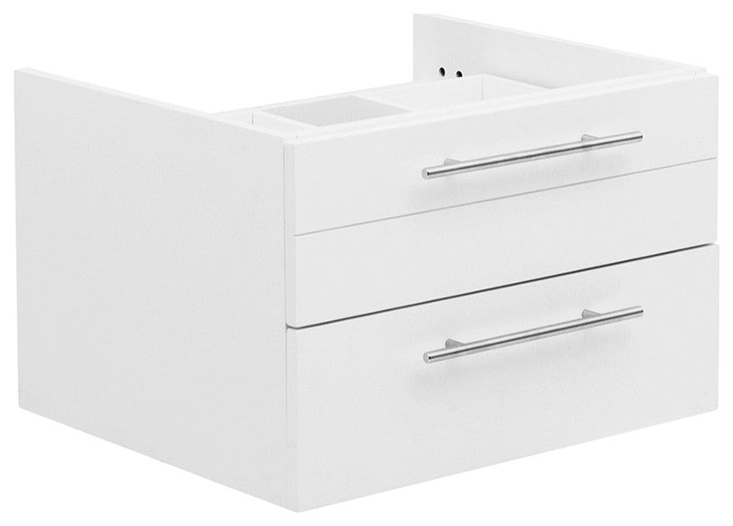 Lucera Wall Mount Vessel Sink Bathroom Cabinet, White, 24"