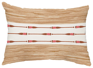 Oar Stripe Center 14"x20" Decorative Stripe Outdoor Pillow, Ivory