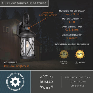 Henderson Black Motion Sensor Dusk to Dawn Outdoor Wall Light