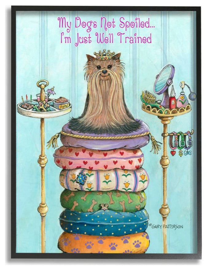 Stupell Industries Not Spoiled Well Trained Cartoon Pet Dog Design, 11"x14"