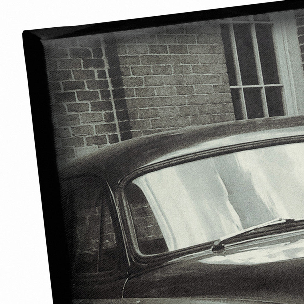 Black and White Vintage Cars Print on Canvas