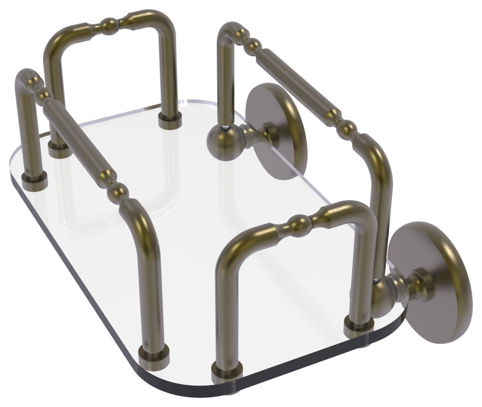 Skyline Wall Mounted Guest Towel Holder, Antique Brass