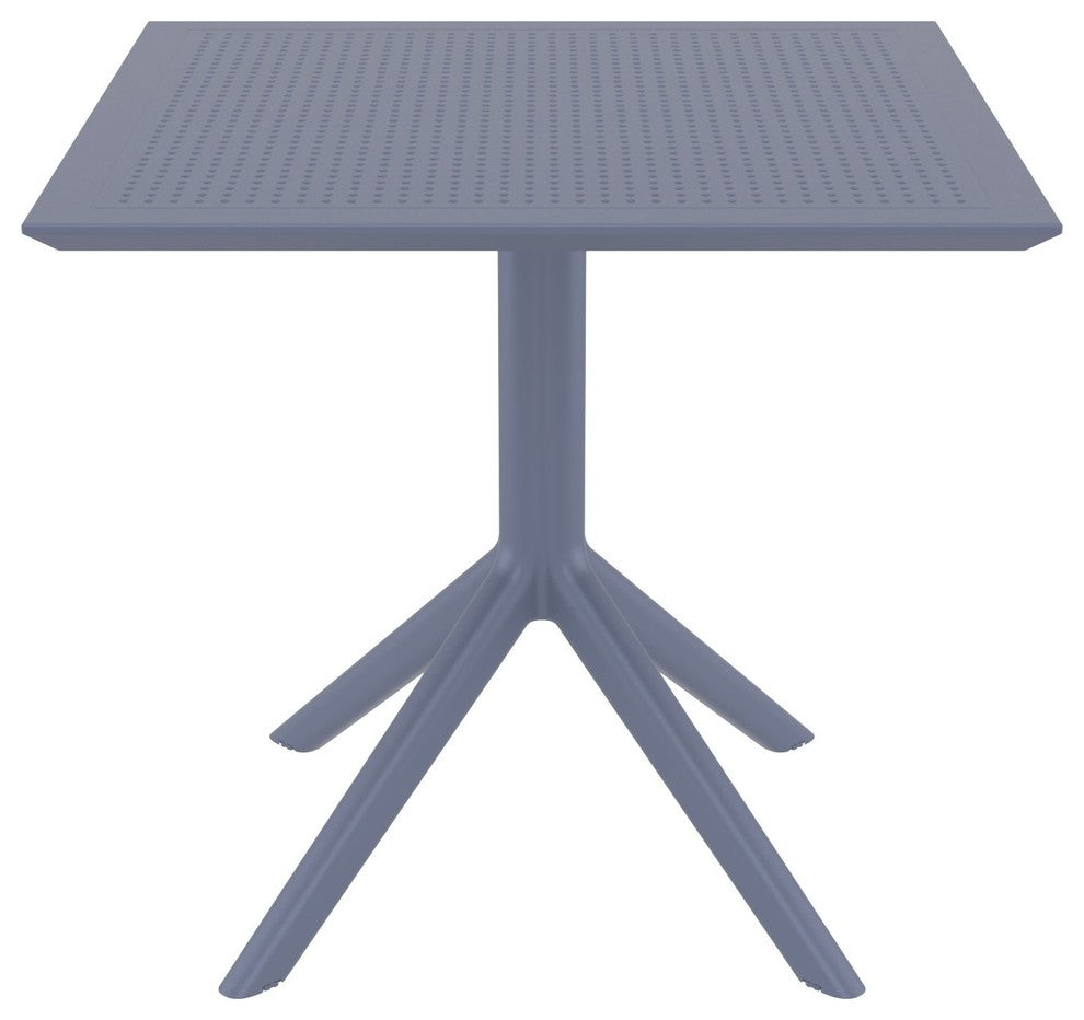 Compamia 31" Sky Square Table, Dark Gray