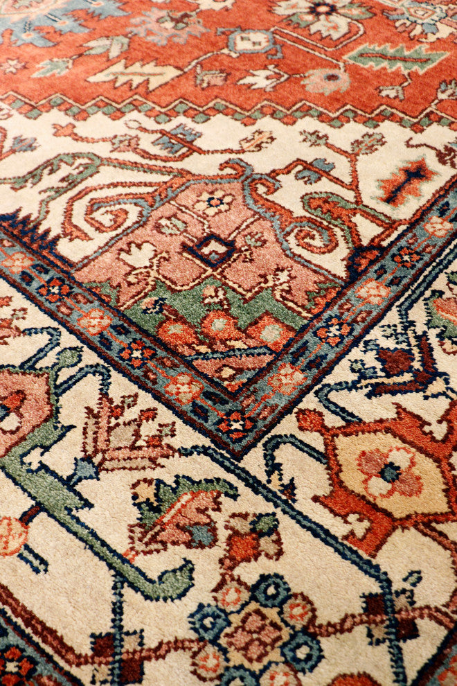Pasargad Home Serapi Collection Hand-Knotted Rust Wool Area Rug, 2'x3'