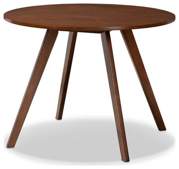 Baxton Studio Alana Walnut Finished Round Wood Dining Table
