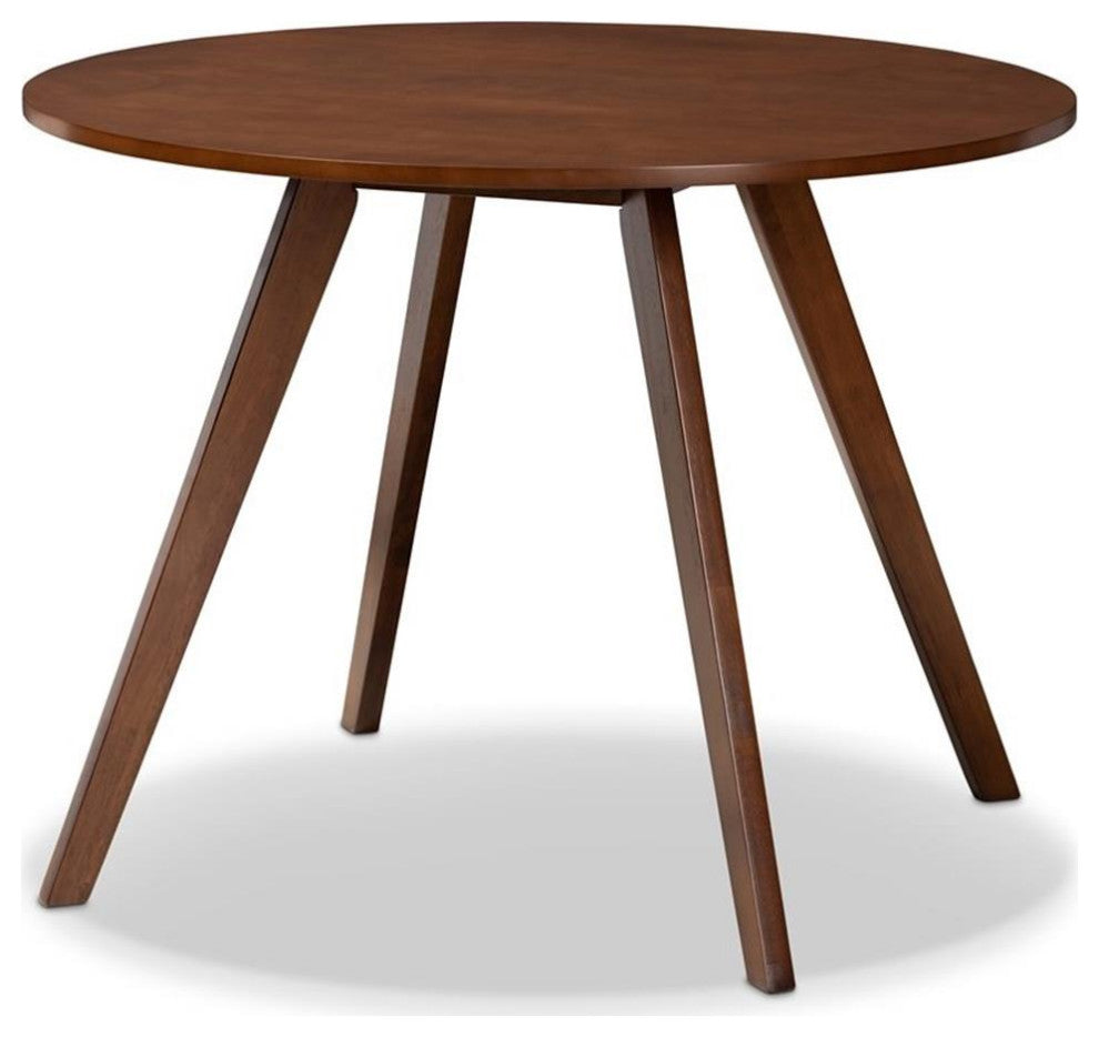 Baxton Studio Alana Walnut Finished Round Wood Dining Table
