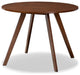 Baxton Studio Alana Walnut Finished Round Wood Dining Table