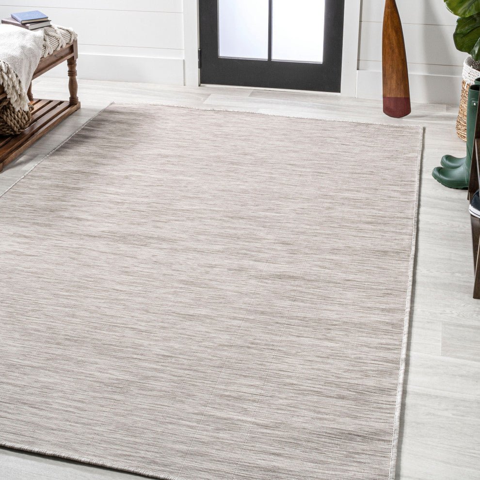 Ethan Modern Flatweave Solid, Light Gray, 9 X 12