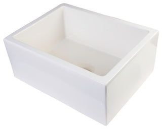 Ab2418Sb-B 24" Biscuit Smooth Thick Wall Fireclay Single Bowl Farm Sink