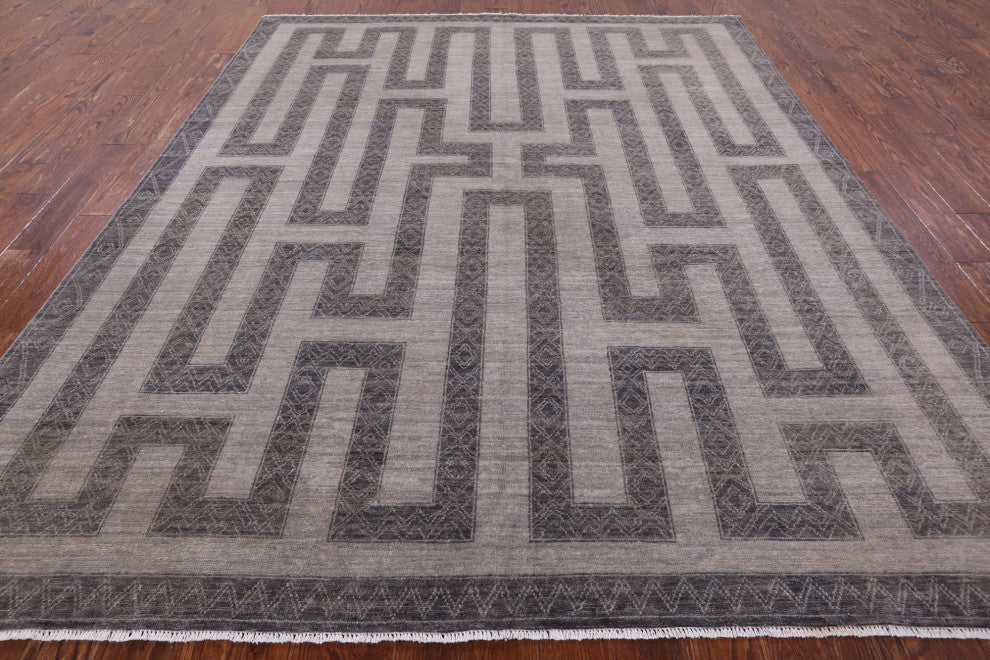 8' 2" X 9' 10" Southwest Navajo Hand Knotted Wool Rug Q4851