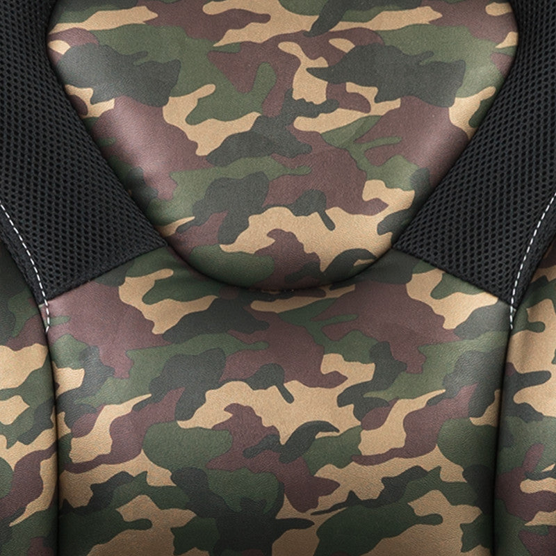 Gaming Desk and Camouflage/Black Racing Chair Set