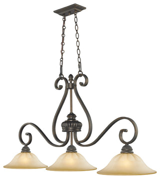 Golden Lighting Mayfair Leather Crackle Island Light