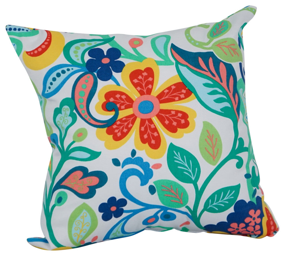 17" Square Polyester Outdoor Throw Pillows, Set of 4, Wildwood Fiesta