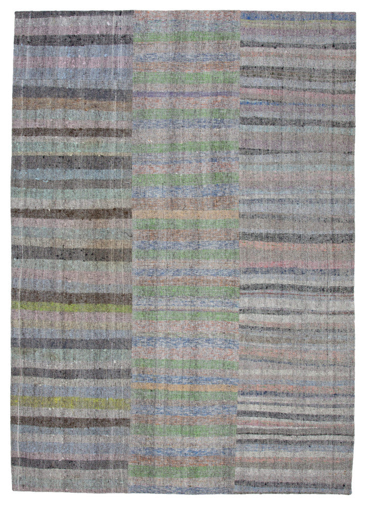 Rug N Carpet - Handmade Oriental 8' 1'' x 11' 6'' Vintage Patchwork Kilim Rug