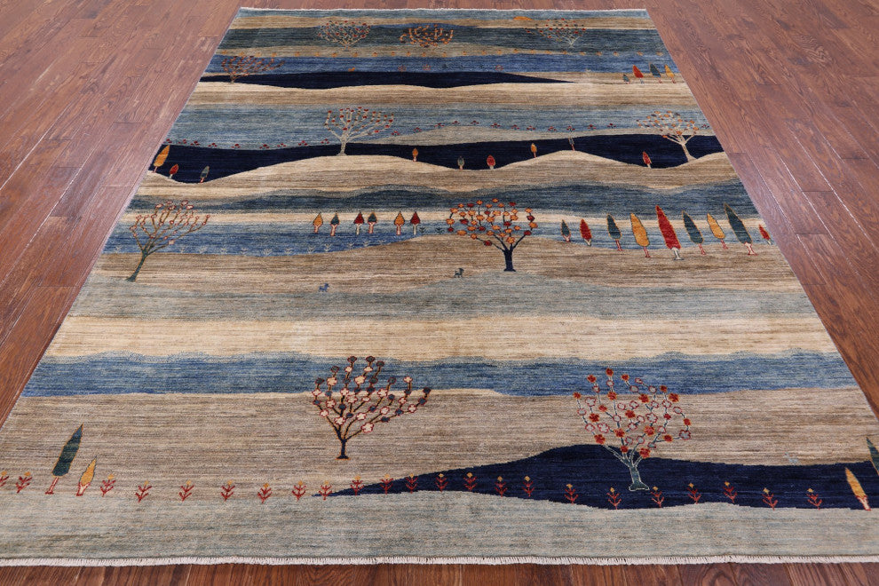 8' 0" X 9' 9" Tribal Persian Gabbeh Handmade Rug Q9759
